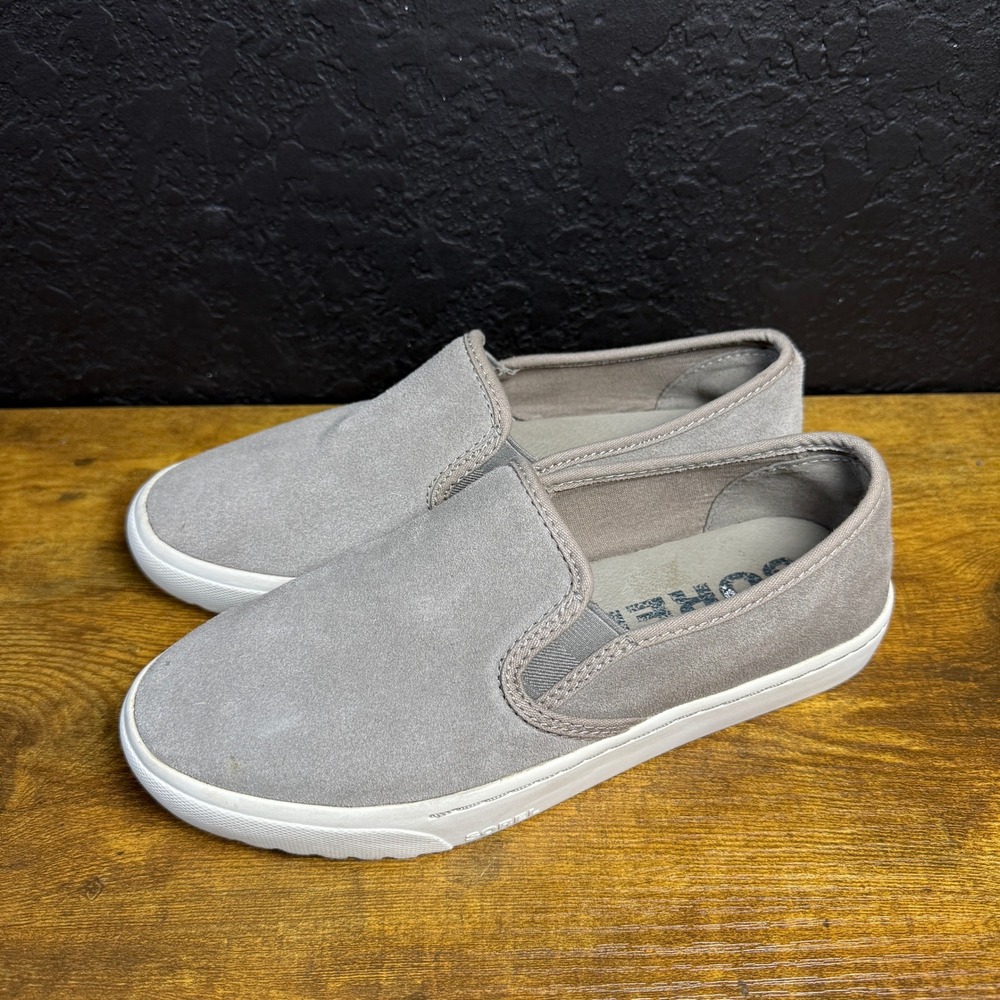 Sorel Ella NL2873-005 Ash Brown Suede Slip On Sneakers Womens 6.5 - Picture 3 of 7